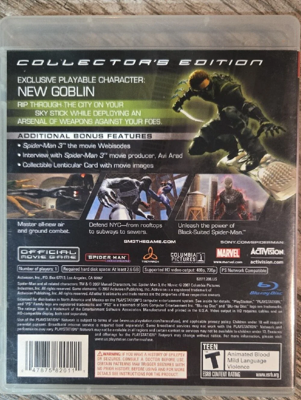 Spider-Man 3 Collector’s Edition PS3 CIB Complete Like New Sony PlayStation 3